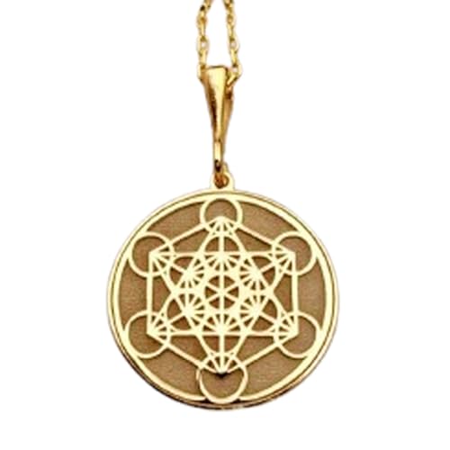 Chaîne 18 pouces avec cube Metatron argent le cadeau spirituel unique pour elle