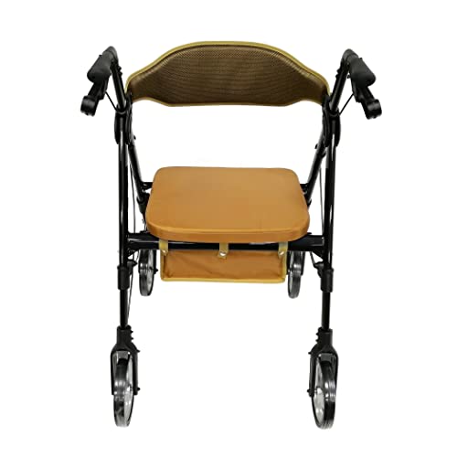 Extra Wide 4 Wheel Rollator Walker with Seat for Adults - Heavy Duty
