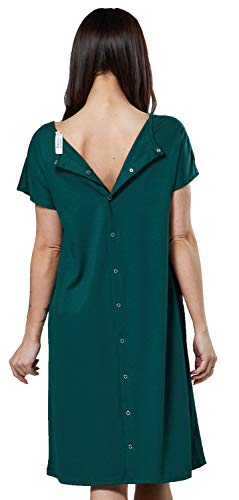 Happy Mama.Femme Maternité l'allaitement Livraison Hôpital Robe Chemise Nuit538p (Vert Foncé, 42-44, L)