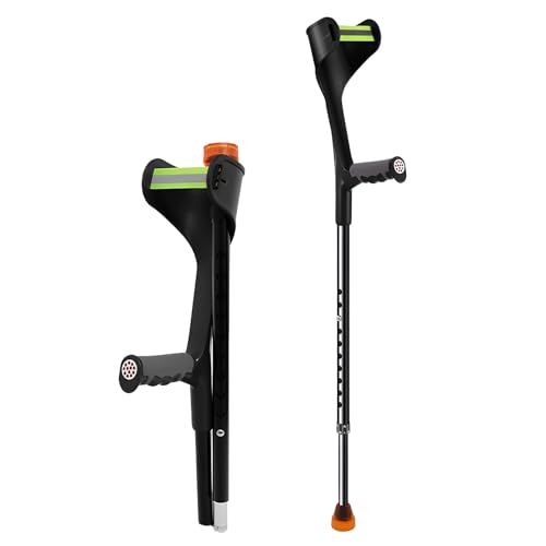 Folding Crutches for Adults Elbow Crutches for Women Men Lightweight Height Adjustable Crutches with Comfy Handle Ergonomic Grip Forearm Crutches (1PC)