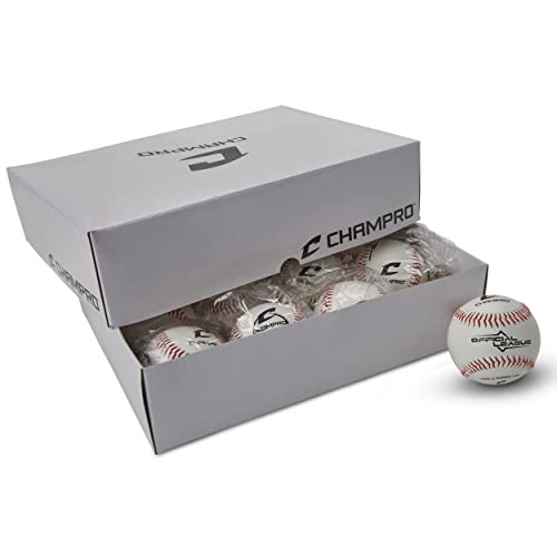 Champro Official League Cork Center C-2 Rubber Core Baseball (White, 9-Inch) #TOP4