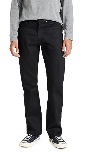 Naked & Famous Denim Men's True Guy - Solid Black Selvedge Jeans