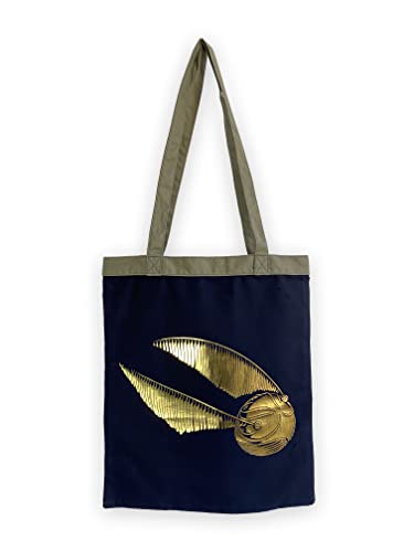 Groovy Uk Harry Potter Golden Snitch Tote Bag, Blue/Gold