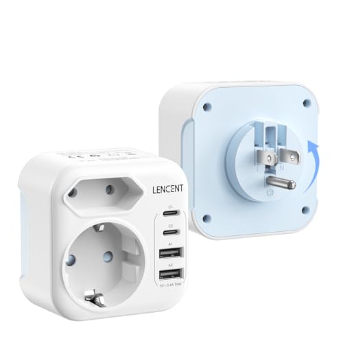 LENCENT Adaptateur Prise USA Adaptateur Prise Canada Americaine US avec USB C Adaptateur de Voyage Type B Adapter Chargeur pour États-Unis New York Canada...