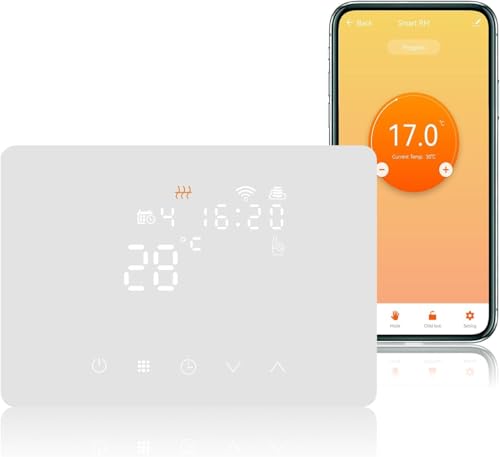 Termostato Caldaia WiFi Programmabile 220V 5A Alexa Compatibile, Cronotermostato Caldaia