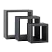 Produktbild Harbour Housewares Quadrat Wandregal Regal Hängeregal aus Holz 3 Größe Grau Set aus 6