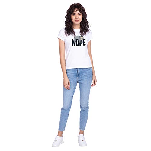 Image of Bewakoof Women's Graphic Printed 100% Cotton T-Shirt - Slim Fit, Round Neck, Half Sleeves