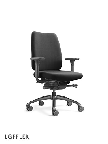 Löffler Drehstuhl und eleganter Chefsessel Figo I 2051 | In Schwarz | 46 x 119 x 68 cm - 4251366100064 Löffler Drehstuhl und eleganter Chefsessel Figo I 2051 | In Schwarz | 46 x 119 x 68 cm