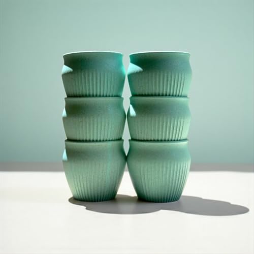 Image of Happy Cove Eco Friendly Cup Set of 6 for Tea | Biocomposite Rice Husk & Bamboo Fibre | 225ml Unbreakable Chai Cups | Microwave Safe Tea Kulhad | Hot & Cold Coffee Mug, Milk & Tea Cup Set