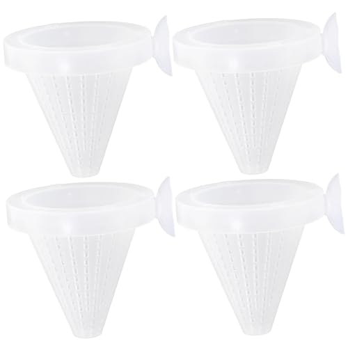 Levemolo Random Sucker 4pcs Aquarium Fish Feeding Cup Pet Fish Feeder Easy to Sturdy Material