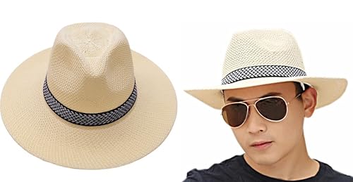 CLOTHERA Summer Paper Panama Jazz Beach Hats For Men & Womens (Beige) - Free Size (B0CVL8H7GM) Amazon Price History, Amazon Price Tracker