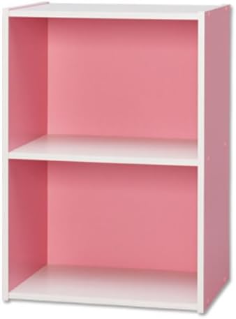 Amazon Co Jp アイリスオーヤマ カラーボックス 2段 幅41 5 奥行29 高さ59 5cm ピンク オフホワイト Cx 2