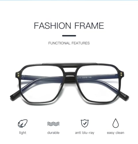 Image of Blue Light Blocking Glasses Gaming Filter Transparent Square Eyeglasses For Eye Protection Men Women, Computer /Tablet /Laptop /Mobile /TV, Anti Blue & Anti eyestrain