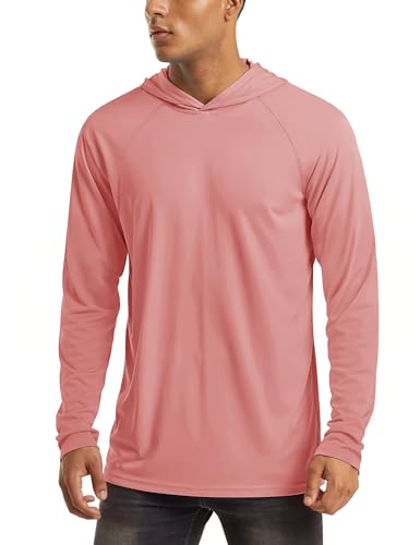 Image of MAGCOMSEN Men's Hooded UPF 50+ Sun Protection T Shirts Long Sleeve Athletic Fishing Shirts Rash Guards
