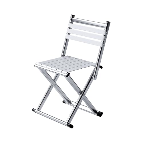 Silla plegable portátil de cincha, taburete extraíble y ligero, capacidad de 330 libras, uso en interiores y exteriores, perfecto para el hogar, oficina, bodas y eventos (plateado)
