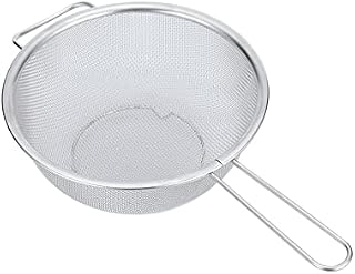 Large Stainless Steel Fine Mesh Strainer Colander Sieve with Sturdy Handle Grip and Base - 7.5 Inch / 19.5 cm Diameter. (Stainless Steel)