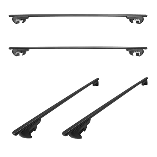 Barres de Toit Polaire Inspiration pour Rails Intégrés (Court) – Acier – Fixation sur Rails intégrés – 135,0 cm – Jusqu’à 75 kg – Barres de Toit prémontées