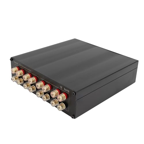 Speaker Selector, Speaker Selector Switcher Box, 2 in 2 Out Amplifier Speaker Switcher, with Banana Plugs, for A B D Amplifiers