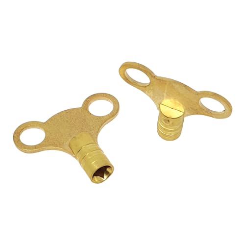 2 x fiXte Radiator Key Plumbing Bleed Bleeding Key Keys Solid Brass Vent Venting Air Valve