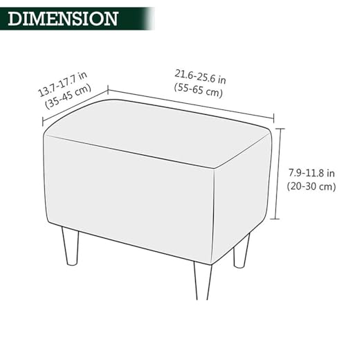 Image of HOKIPO Premium Velvet Stretchable Ottoman Foot Rest Stool Cover, Hunter Green (NEW-4801-HGR)
