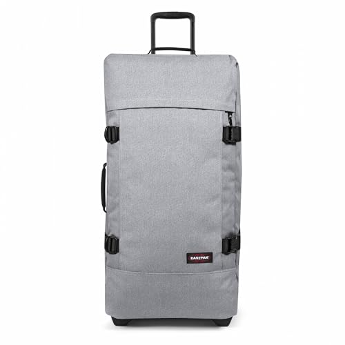 Image of Eastpak Tranverz L - 121L Large Wheeled Luggage with Dual Compartments, TSA Lock, Compression Straps & Smooth-Wheeling System, Sunday Grey