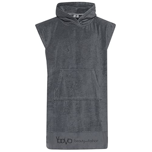 Yaava Beauty & Fashion - Luxeriöser Surfponcho mit Kapuze und Beuteltasche aus 100% Baumwolle - 600 g/m2 - Premium Qualität für Mann und Frau - Farbe: Anthrazit Cover