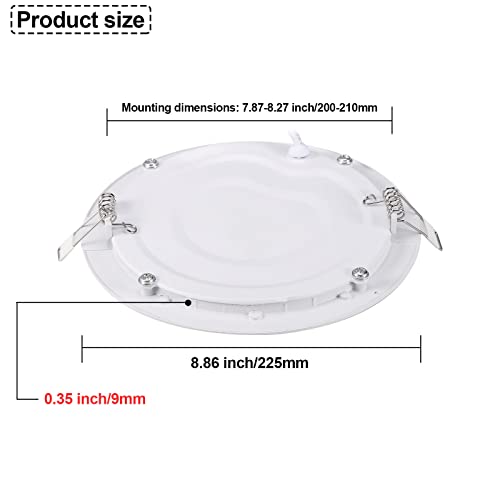 NRGDILY 2 Pack 18W LED Recessed Ceiling Lights, Ultra Slim LED Downlights High Brightness 1620lm Cool White 6500K - Image 2
