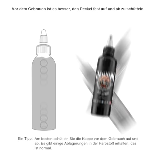 HAWINK Tattoo Farbe Black 4oz (120ml) Flaschen Rein Schwarz Tinten Professionell Tattoo Zubehör Ink TI203DE-120-001