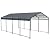 YOPTO 12×21 FT Heavy Duty Metal Carport with Galvanized Steel Roof & Frame, Large Outdoor Carport Garage for Driveway, High Wind Resistant Car Shelter for Car, Truck, Boat, Charcoal