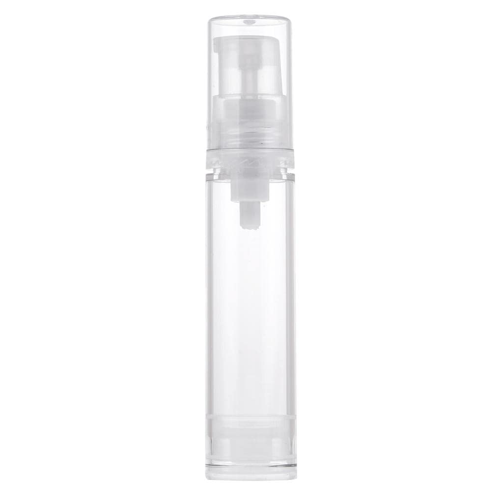 10ml clear empty refillable airless pump cream lotion bottle cosmetic container fine mist spray bottle, pack of 5-collectibles