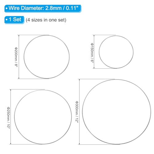 Aros para atrapasueños resistentes de 12 pulgadas que evitan deformaciones al tejer macramé 3
