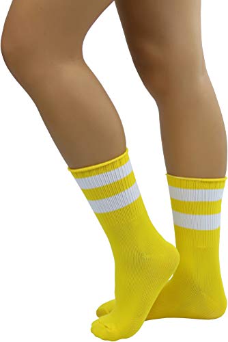 Image of ToBeInStyle Women's Acrylic Ankle Hi With Double Stripe Top Crew Fun Athletic Socks