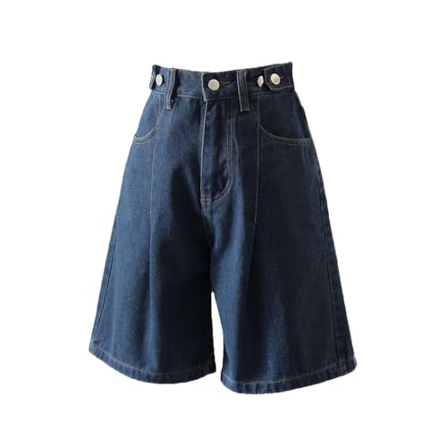 Short en jean pour femme style taille haute et jambes larges couleur noir