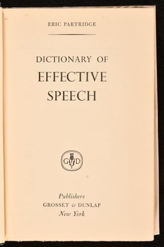 Dictionary of Effective Speech B002E5PVTE Book Cover