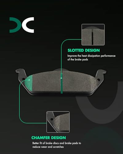 Image of SCITOO D962 D963 Front & Rear Metal Brake Pads Sets w /Hardware Replacement For Dodge For Dakota 2003-2004