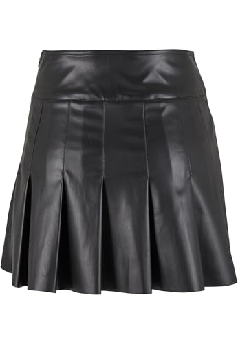 Jupe plissée noire Urban Classics en similicuir pour femme tendance - 7