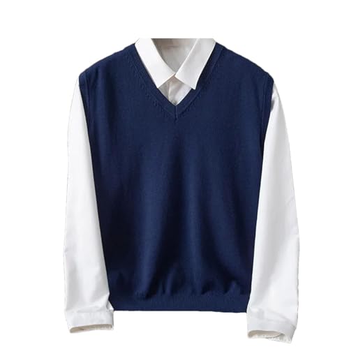 Cashmere Blend Men's Knit Sleeveless Golf Vest Sweater Winter Clothes V-Neck Jersey