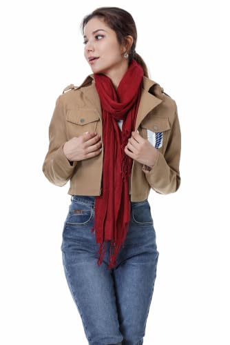 Womens Jacket Outfits Girls Cosplay Costume Set Scarf