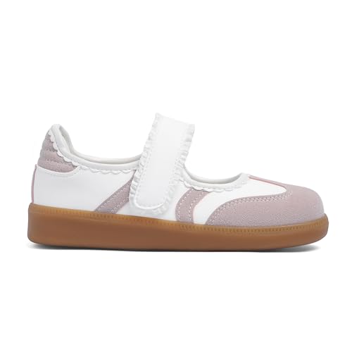 Tigeridea Girls&Boys Mary Jane Sneakers Kids Comfortable Lightweight Casual Tennis Shoes Hook and Loop Slip on Footwear Toddlers Fashion Sneakers