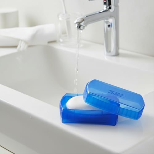 Image of FLAIR Estella Soap Case with Drainage | Reusable & Durable Soap Box | Modern Bathroom Soap Holder (1, T.Blue)