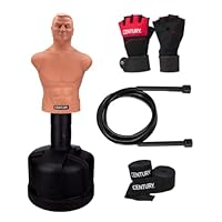 Century BOB Body Bag & L/XL Sparring Gloves Combo | Ships in Two Boxes | Standing Punching Dummy | Freestanding Kickboxing Bag | Jump Rope & Glove Wraps | Adjust Up to 78\"