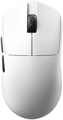 SCYROX V6 Gaming Mouse, Ultra-Lightweight 40g, No Hole, Symmetrical Shape, Pixart 3950, Web Based Driver, for Claw and Fingertip Gamers, 8K Dongle Included (White)