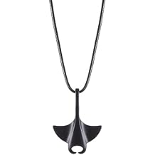 قلادات HAQUIL Manta Ray للرجال النساء ، قلادة Black Ray مع سلسلة