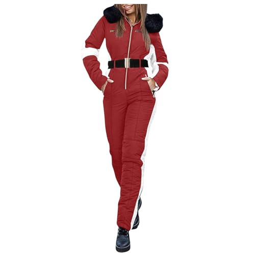 Womens Ski Suit One Piece Jumpsuit Snowsuits Waterproof Windproof Insulated Snow Suits Fall Fashion Winter Jumpsuit