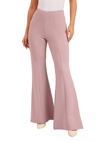 Image of barcino White 4-Way Stretch Bootcut Flared Trousers