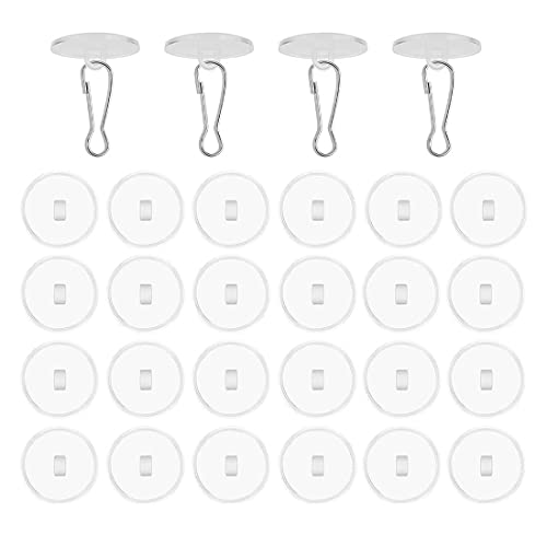 VBNZBK 30 Stück Transparente Selbstklebende Deckenhaken, Haken Decke ohne Bohren, Klebehaken Decke mit Fahnenmast-Clips für Schlafzimmer,...