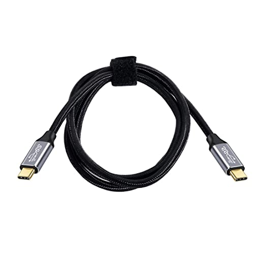 Chenyang USB-C Kabel, USB 3.2 Gen 2 Typ-C auf C 10Gbit/s Datenübertragung PD 100W Schnellladung geflochtenes Nylonkabel unterstützt Videoausgang UC-124-LIST Schwarz 50cm 0.5M