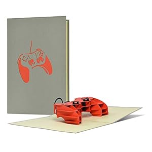 Trendy verjaardagskaart voor jongens – Goed voor Playstation of computerspel – 3D pop-up wenskaart of verjaardagscadeau voor tieners – H25