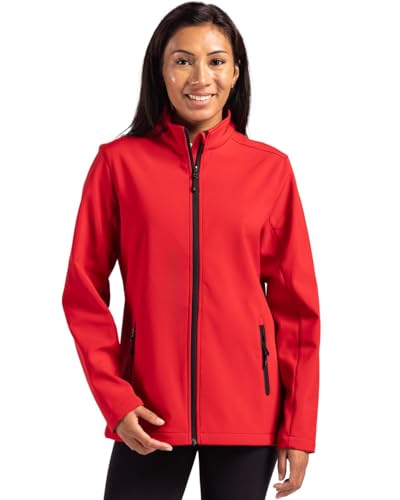 Clique Tempo Eco Stretch Full Zip Womens Softshell Jacket, Red/Black, L