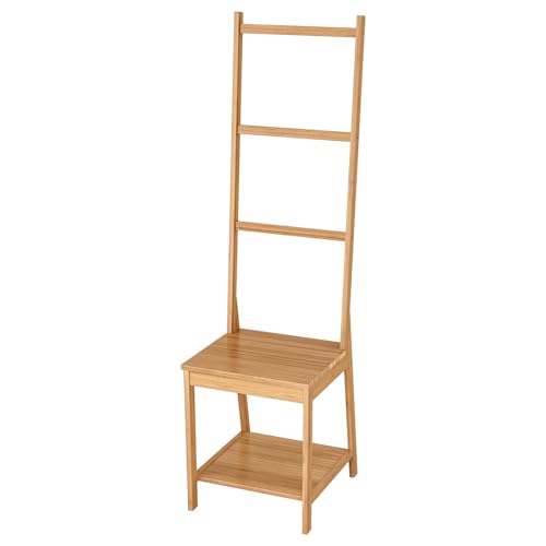 Bamboo Chair with Towel Rack, 55 x 15.4 x 17.4